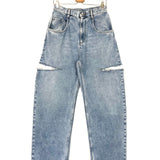 Blue Cutout High-rise Wide-leg Jeans / MAISON MARGIELA - Size 38