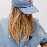 Blue Denim AMI DE COEUR Embroidered Cap / AMI PARIS - One Size