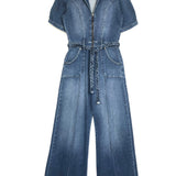 Blue Denim CASSANDRE Flared Jumpsuit / DONNA DIA - Size M