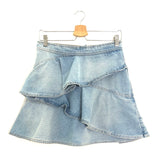 Blue Denim COATI Tiered Ruffled Mini Skirt / ISABEL MARANT ETOILE - Size 38