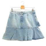 Blue Denim COATI Tiered Ruffled Mini Skirt / ISABEL MARANT ETOILE - Size 38