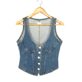 Blue Denim Corset Vest / MAGDA BUTRYM - Size 38