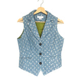 Blue Denim Embellished Sleeveless Waistcoat / NEVER FULLY DRESSED - Size 38