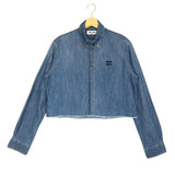 Blue Denim Embroidered-logo Shirt / MIU MIU - Size 38