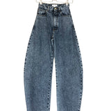 Blue Denim High Waist Round Barrel Jeans / ALAIA - Size 34