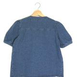 Blue Denim LULA Short Balloon Sleeves Blouse / SEZANE - Size 38