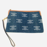 Blue Denim Macadam Pouch / CELINE