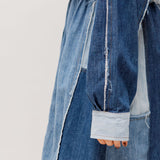 Blue Denim Patchwork Long Sleeves Mini Dress / DOLCE & GABBANA - Size 36