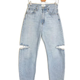 Blue Denim SANNA Slice Cut-out Tapered High-rise Organic Cotton Jeans / AGOLDE - Size 26