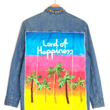 Blue Silver Lake LAND OF HAPPINESS Embroidered Denim Jacket / MIRA MIKATI - Size 34