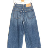 Blue Denim The APRIL Cropped Pleated High-rise Wide-leg Jeans / ULLA JOHNSON - Size 24