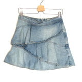 Blue Denim Tiered COATI Ruffled Mini Skirt / ISABEL MARANT - Size 38