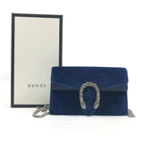 Blue DIONYSUS Velvet and Leather Super Mini Crossbody Bag / GUCCI
