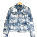 Blue Distressed Denim Jacket / DSQUARED2 - Size 40