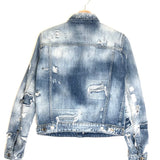 Blue Distressed Denim Jacket / DSQUARED2 - Size 40