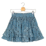 Blue EIVISSA Bandana Print Silk Cotton Voile Ruffled Mini Skirt / MC2 SAINT BARTH - Size M
