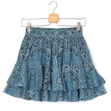 Blue EIVISSA Bandana Print Silk Cotton Voile Ruffled Mini Skirt / MC2 SAINT BARTH - Size M