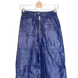 Blue Electric Patent Cracked-Leather Pencil Skirt / SPRWMN - Size S