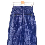 Blue Electric Patent Cracked-Leather Pencil Skirt / SPRWMN - Size S