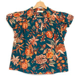 Blue EVELYN Floral-print Cotton-poplin Blouse / ULLA JOHNSON - Size 2