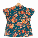 Blue EVELYN Floral-print Cotton-poplin Blouse / ULLA JOHNSON - Size 2