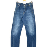 Blue Faded Mid-Rise Barrel Leg Jeans / VICTORIA BECKHAM - Size 24