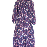 Blue Floral Printed Long Sleeves Midi Dress  / ATTIC & BARN - Size 36