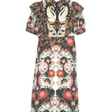 Blue Flowing Beauty Short Sleeve Midi Dress / FARM RIO - Size S