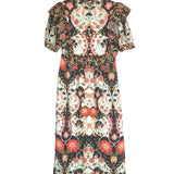 Blue Flowing Beauty Short Sleeve Midi Dress / FARM RIO - Size S