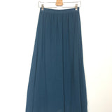 Blue Green Cotton Midi Skirt - One Size