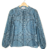 Blue HARPER Bandana Print Lurex Silk Cotton Voile Blouse / MC2 SAINT BARTH - Size S