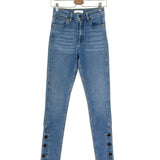 Blue High Rise Button Down Stretch Slim Fit Denim Jeans / SANDRO - Size 36