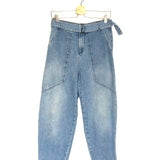 Blue High Waist Belted Cropped Jeans / BA&SH - Size 1