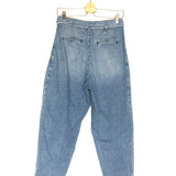 Blue High Waist Belted Cropped Jeans / BA&SH - Size 1