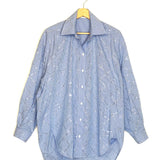 Blue Janeiro Rhinestone-embellished Oversized Long Sleeves Cotton Shirt / SANDRO - Size 1
