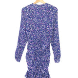 Blue LARA Printed Ruched Stretch Silk Mini Dress / ISABEL MARANT - Size 38