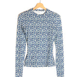 Blue LEONIO Printed Crewneck Open-back Top / ISABEL MARANT ETOILE - Size 36