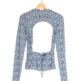 Blue LEONIO Printed Crewneck Open-back Top / ISABEL MARANT ETOILE - Size 36