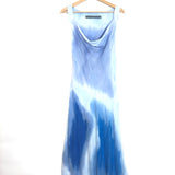 Blue LINDA Patchwork Tie Dye Midi Dress / RAQUEL ALLEGRA - Size 1