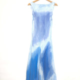 Blue LINDA Patchwork Tie Dye Midi Dress / RAQUEL ALLEGRA - Size 1