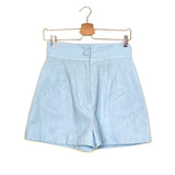 Blue Linen High Waist Shorts / ROSAE - Size 38