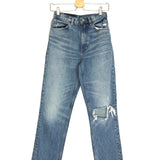 Blue Medium Wash 70's Distressed Straight Denim Jeans / RE/DONE - Size 34