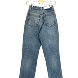 Blue Medium Wash 70's Distressed Straight Denim Jeans / RE/DONE - Size 34