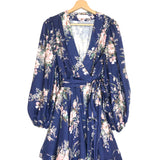 Blue MOONSHINE Wrap Linen Long Sleeves Mini Dress / ZIMMERMANN - Size 2