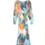 Blue Multicolored Print BALEARIC EMMA Long Sleeves Maxi Dress / NEVER FULLY DRESSED - Size 36