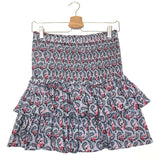 Blue NAOMI Paisley Floral Print Tiered Mini Skirt / ISABEL MARANT ETOILE - Size 38