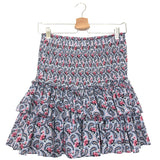 Blue NAOMI Paisley Floral Print Tiered Mini Skirt / ISABEL MARANT ETOILE - Size 38