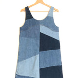 Blue Patchwork Effect Denim Mini Dress / FRAME - Size M