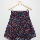 Blue and Pink Floral Printed Drawstring Skirt - model FREJUS / ISABEL MARANT ETOILE - Size 36