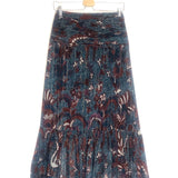 Blue Printed AILIE Silk Asymmetric Skirt / ULLA JOHNSON - Size 0